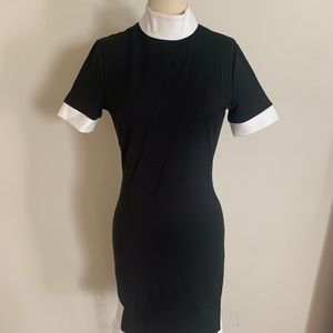 Ponte dress with contrast trim